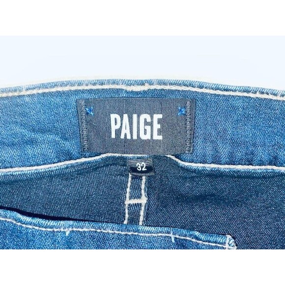 Men's PAIGE Federal Denim Jeans Blue Straight Leg Stretch Size 32 Fits 33x31 - Picture 13 of 16
